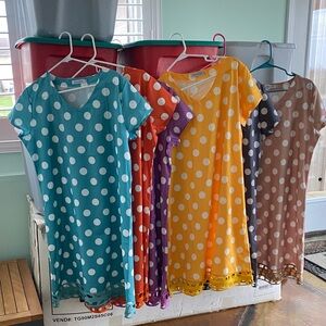 MISSLOOK Polka Dot Dresses - Blue, Orange, Yellow, Purple, Gray and Brown